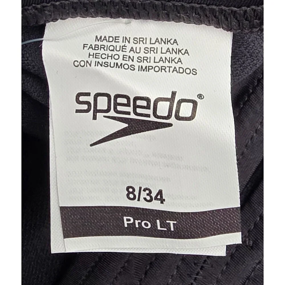 NWT Women's - Speedo Pro LT Black One Piece Swimsuit, Size 8/34